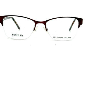 BCBG Maxazria Cat‎ Eye Half Frame Eyeglasses Irina Wine 49 16 125 H20748